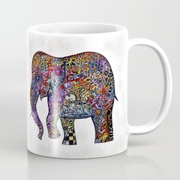 Antique Town Elephant  - Artist Oxana Zaika -painting Coffee Mug