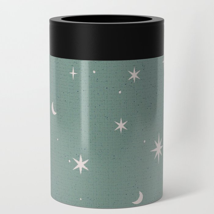 Starry night mystical sage green Can Cooler