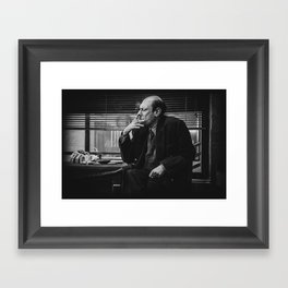 Lonely Man in a cafe in a Vintage style Framed Art Print