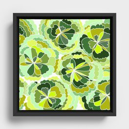 Floral Green Framed Canvas