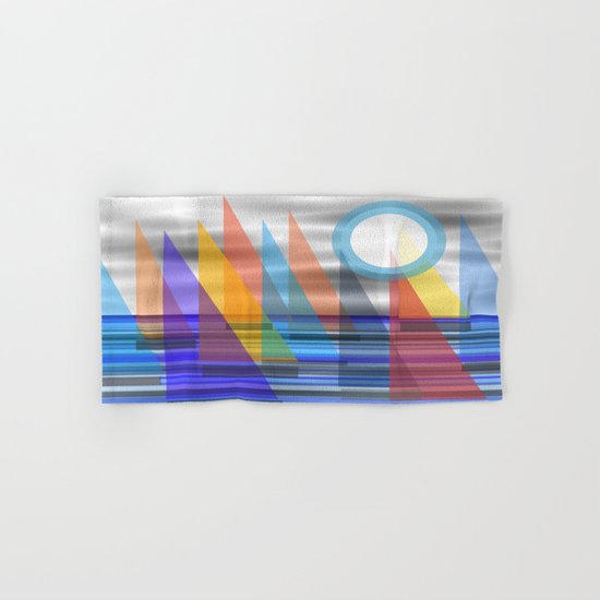 Geometric Sailing Hand & Bath Towel