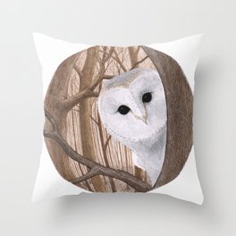 curious owl Throw Pillow