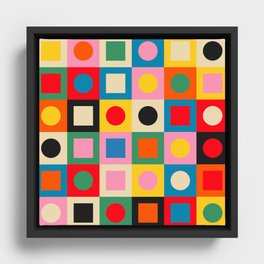 Circles and Squres Framed Canvas