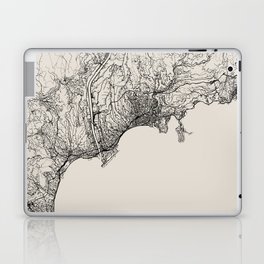 Nice - France. Map Illustration - Black and White Laptop Skin