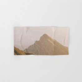 Green mountain peak in the warm morning light | Landscape Photography | Art Print Hand & Bath Towel