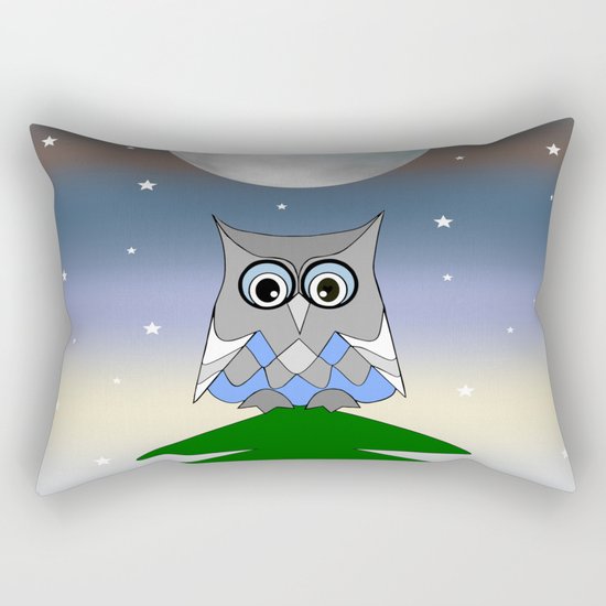 Moon Owl Rectangular Pillow