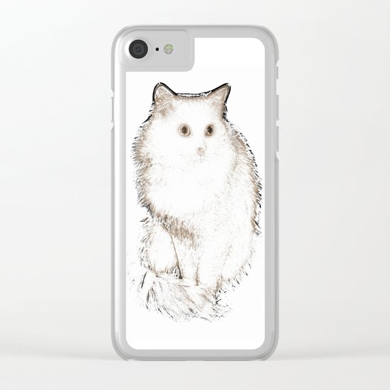 Silent Enquiry-white&sepia Clear iPhone Case