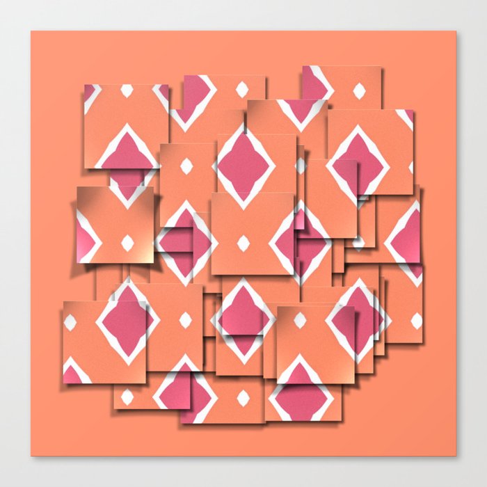 Peach and Pink Geometric art and home decor Canvas Print