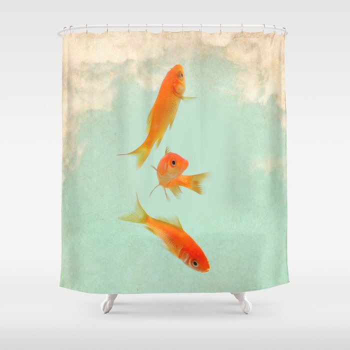 Goldfish in the sky Shower Curtain