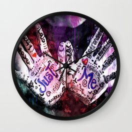 Just Me Cheerful Expressions Line Wall Clock
