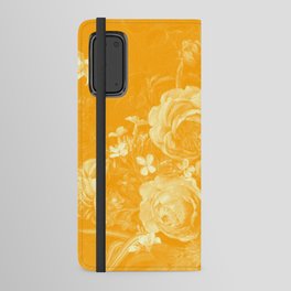 Vintage Flowers Orange Marigold Mustard Yellow Floral Android Wallet Case