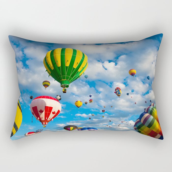 Vibrant Hot Air Balloons Rectangular Pillow