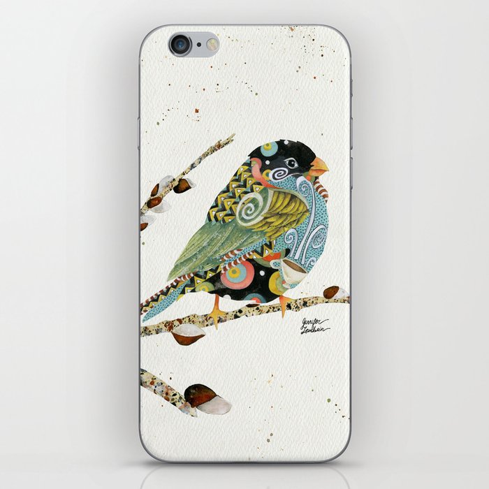 Cafe Swirly Bird 4 iPhone Skin