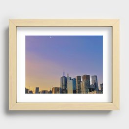 Moonrise over Melbourne City Recessed Framed Print