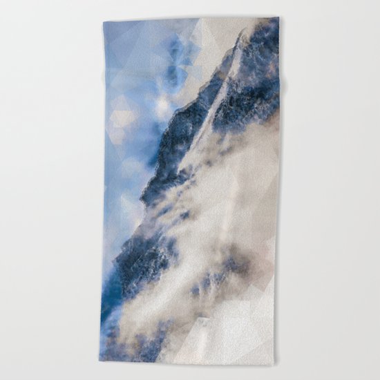 Snowy mountains - Triangles Beach Towel