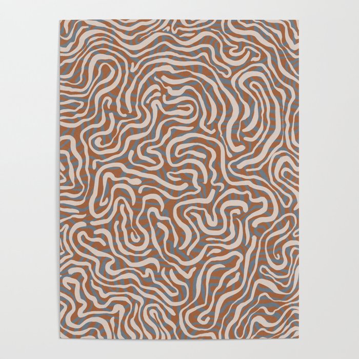 Blue & Brown Pattern Poster