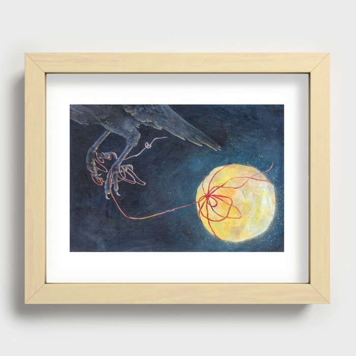Crow Carries The Light Recessed Framed Print