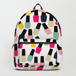 Cute Nail Polish Backpack | Graphicdesign, Makeuplovergift, Cutemakeupgift, Nailpolishpattern, Cosmetic, Cosmetologygift, Pink, Nailpolishprint, Green, Yellow 