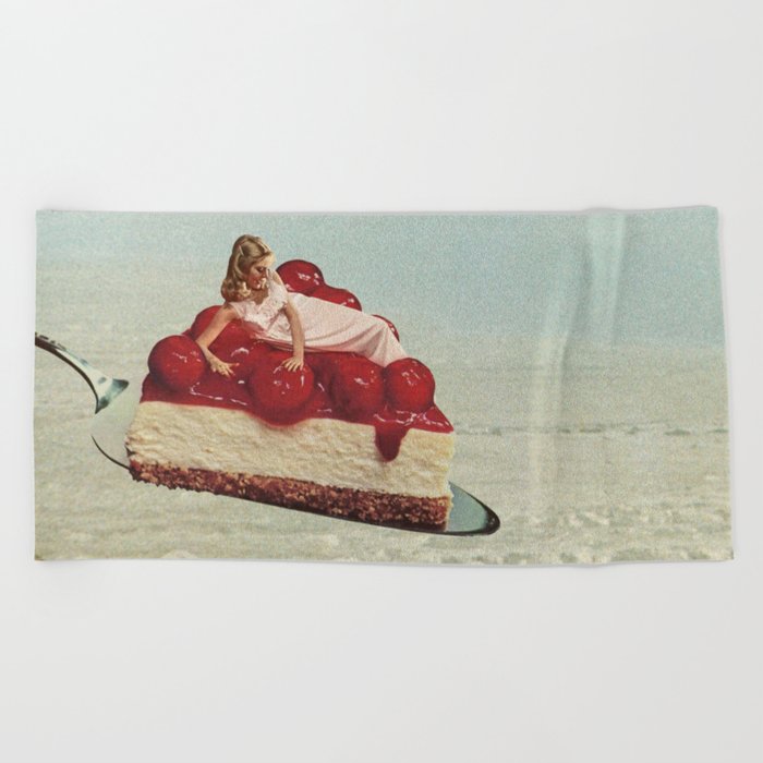 Cherryo - Cherry Cheesecake  Beach Towel