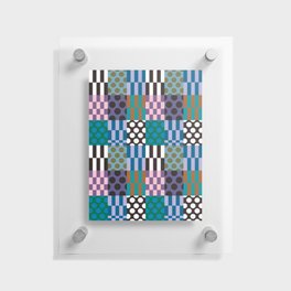 Colorful Checked Patterns \\ Muted Color Palette Floating Acrylic Print