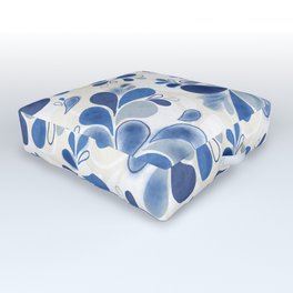 Blue Hydrangea Outdoor Floor Cushion