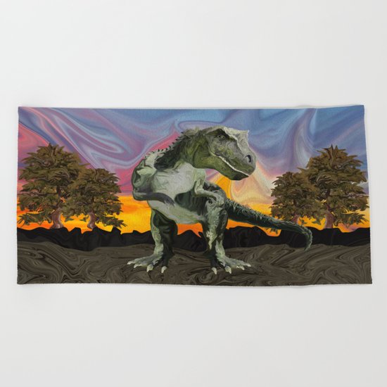 Tyrannosaurus Rex at the Twilight Hour Beach Towel