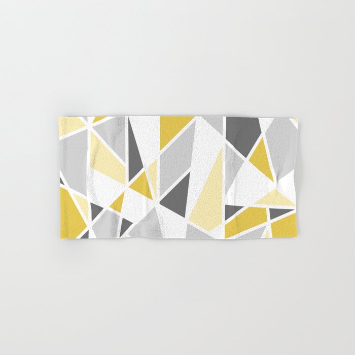 Geometric Pattern in yellow and gray Hand & Bath Towel