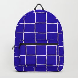 Bold Navy Blue Checkered Tiles Backpack