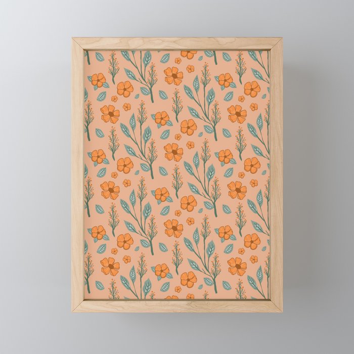 Flowers Pattern 7 Framed Mini Art Print