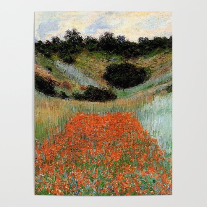 Poppy Field in a Hollow near Giverny by Claude Monet Art