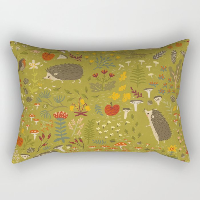 Hedgehog Meadow Rectangular Pillow