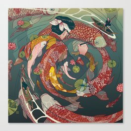 Ukiyo-e tale: The creative circle Canvas Print