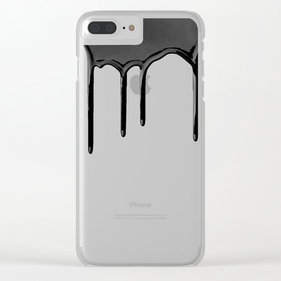 Black paint drip Clear iPhone Case