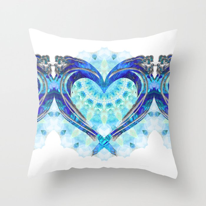 Bright Blue Heart Art - True Blue Throw Pillow