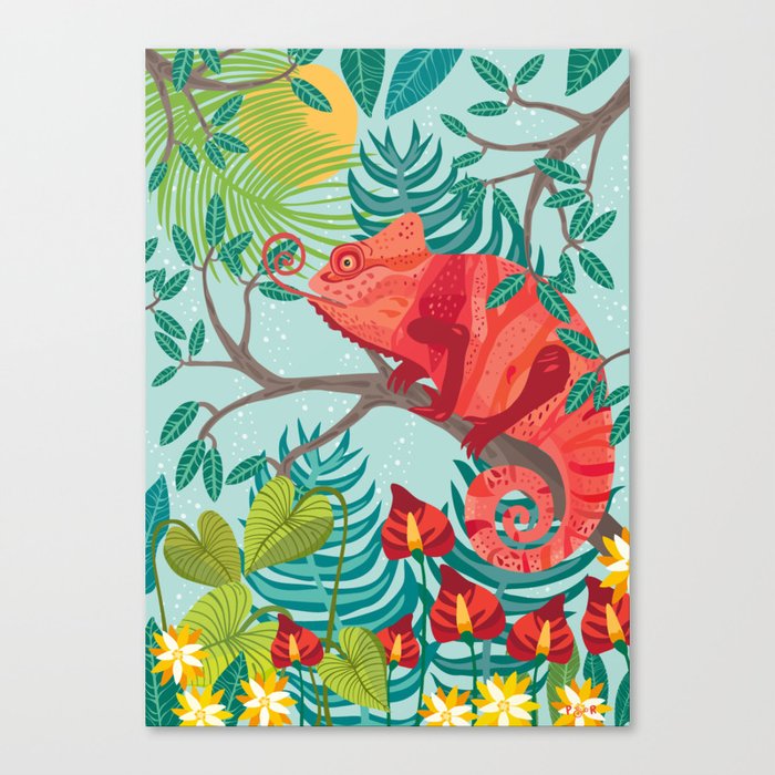 The Red Chameleon  Canvas Print
