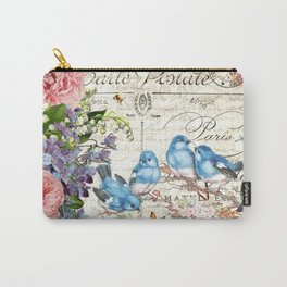 Vintage Postcard with Bluebirds Carry-All Pouch