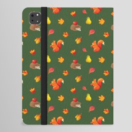 Hedgehog,squirrel,autumn pattern  iPad Folio Case