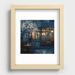 Blue Cafe  Recessed Framed Print