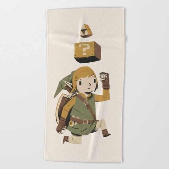triforce power up Beach Towel