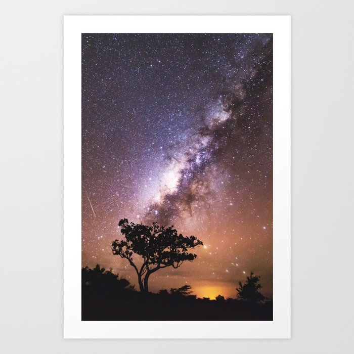 Milky Way Stars South Western Tree Art Print