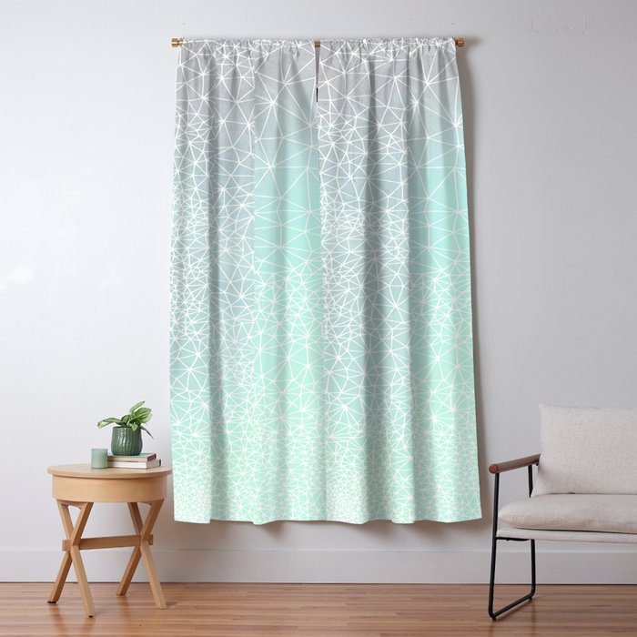 Organic Celestial Geometry On Concrete And Mint Blackout Curtain Organic Celestial Geometry On Concrete