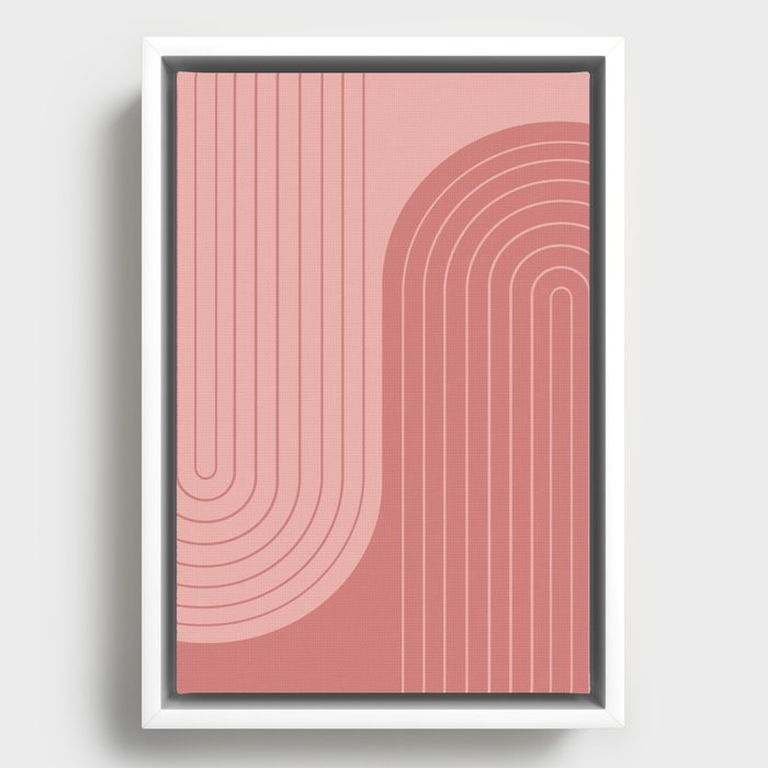 Two Tone Line Curvature L Framed Canvas