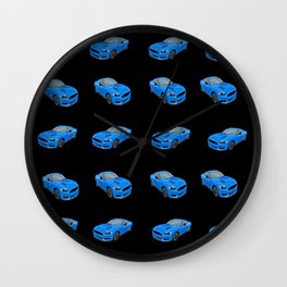 Electric Blue Mustang  Wall Clock