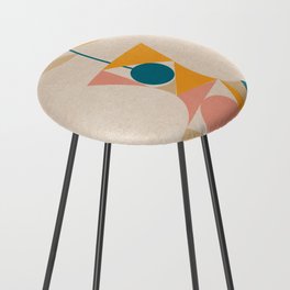 Colorful Geometric Potted Plant Counter Stool