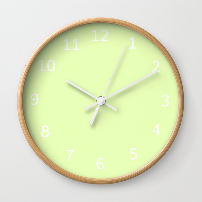 PALE SPRING BUD COLOR. Pastel Solid Color Wall Clock
