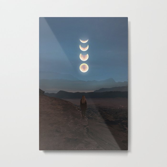 Reflection Metal Print | Photography, Digital-manipulation, Moon, Peace, Reflection, Scenery, Landscape, Sky, Night, Moonlight