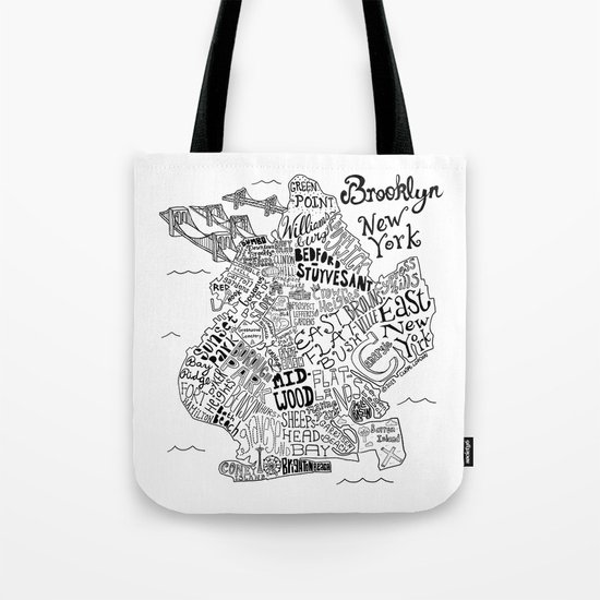 Brooklyn Map Tote Bag