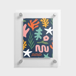 Abstract pattern with colorful nature leaf shapes Floating Acrylic Print