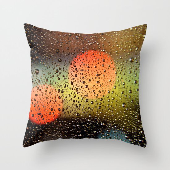 Rain Drops and Color Pops Throw Pillow