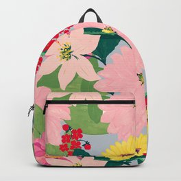 Elegant Watercolor Sunflowers Blush Floral Gray Design Backpack | Dahliaflowers, Vibrantpink, Handpaint, Sunflowers, Smallflowers, Bright, Blushfloral, Floralartwork, Painting, Softpink 